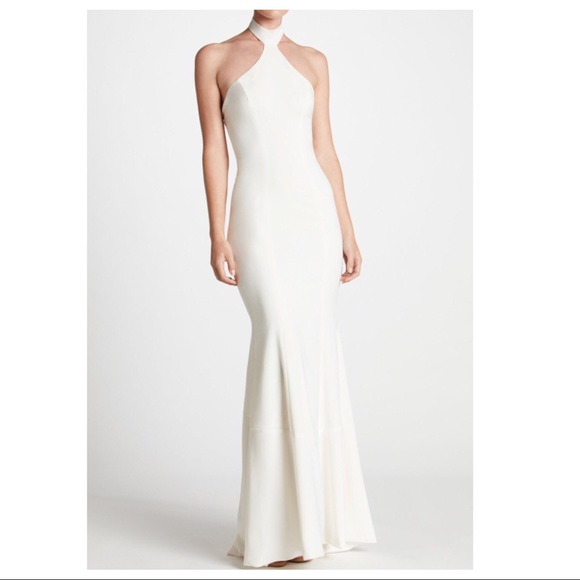 DRESS THE POPULATION CREPE HALTER MAXI GOWN - Picture 6 of 6